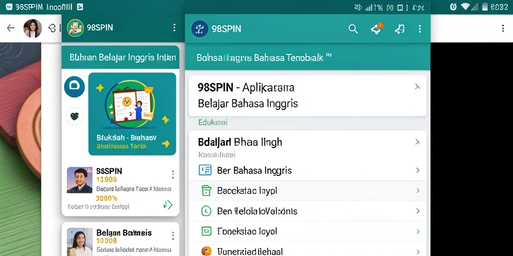 Tampilan antarmuka aplikasi 98SPIN yang sederhana dan menarik.