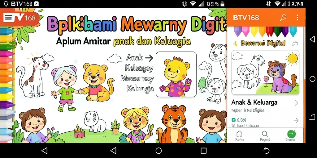 Tampilan antarmuka BTV168 yang interaktif dan ramah anak.