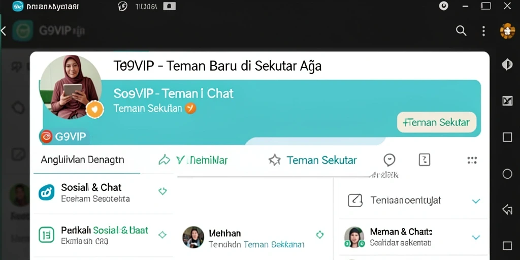 Antarmuka G9VIP yang menarik dan fungsional untuk mencari teman baru.