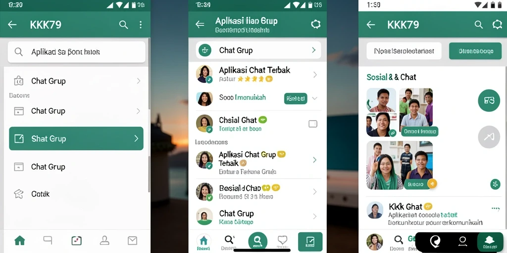 Antarmuka KPK79 yang modern untuk chatting grup.