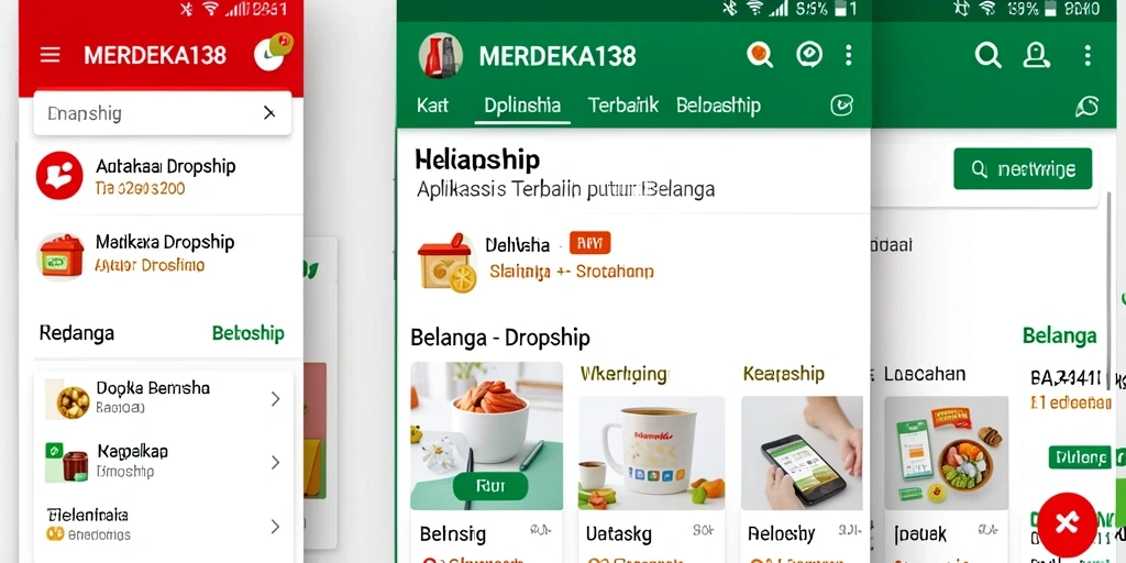 Antarmuka pengguna MERDEKA138 untuk belanja Dropship yang intuitif.