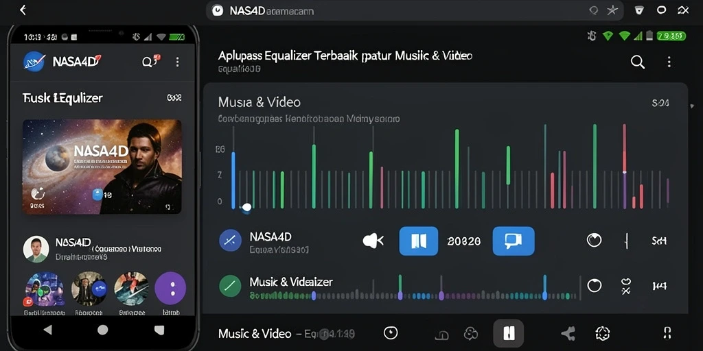 Antarmuka aplikasi <strong>NASA4D</strong> yang menawan dengan fungsi Equalizer yang lengkap.