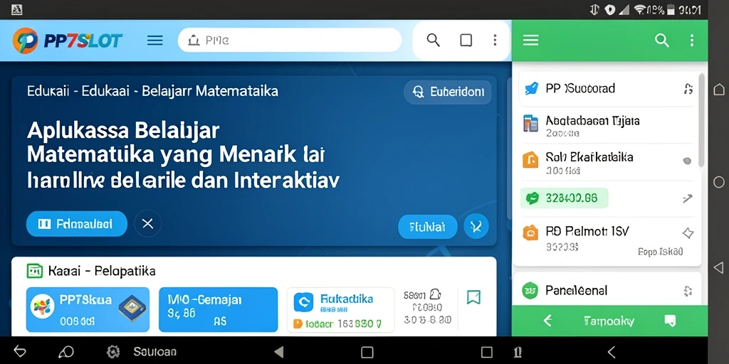 Tampilan antarmuka PP7SLOT untuk belajar matematika yang interaktif.