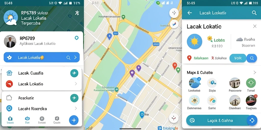 Tampilan antarmuka RP6789 dengan fitur lacak lokasi yang jelas dan informatif.