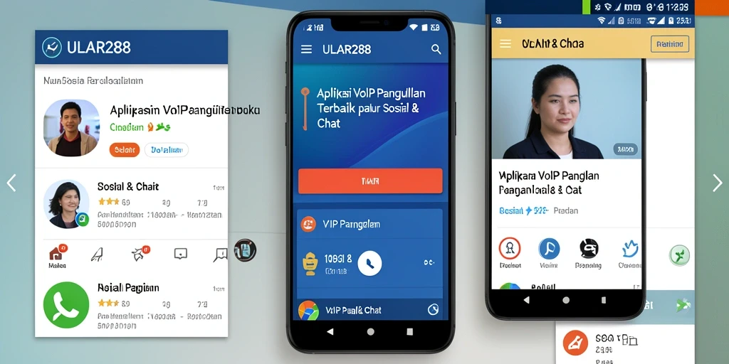 Tampilan antarmuka aplikasi VoIP Panggilan ULAR288 yang modern.